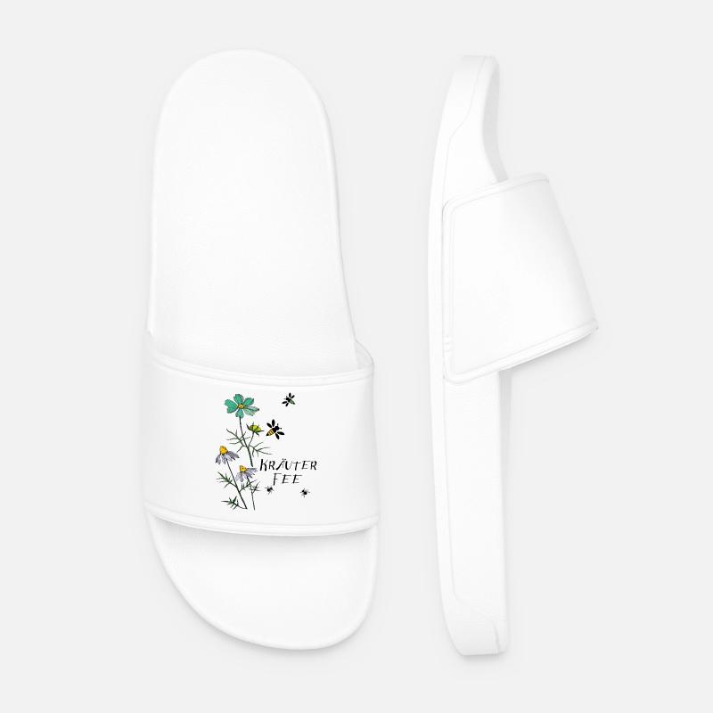 Herbe, Fée, Abeille, Fourmi - Claquettes Homme - blanc