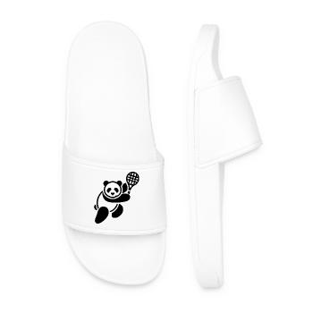 Minimalistischer Panda Bär Tennisspieler - Männer Badelatschen - Weiß - Vorne