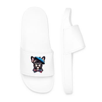 Bouledogue français Chien - Claquettes Homme - blanc - Devant