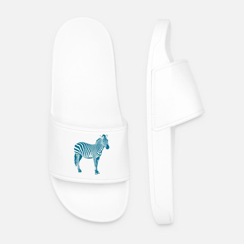 Zebra - Männer Badelatschen - Weiß