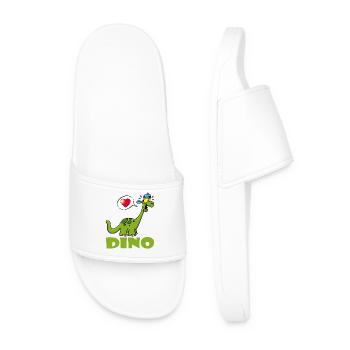 Dinosaure manga kawaii - Claquettes Homme - blanc - Devant