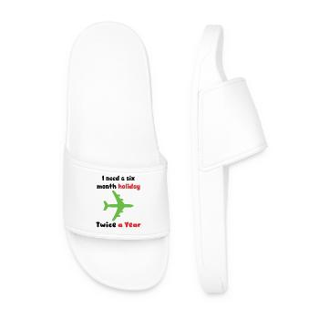 I need a six month holiday twice a year verse 2 - Men’s Pool Sliders - white - Front