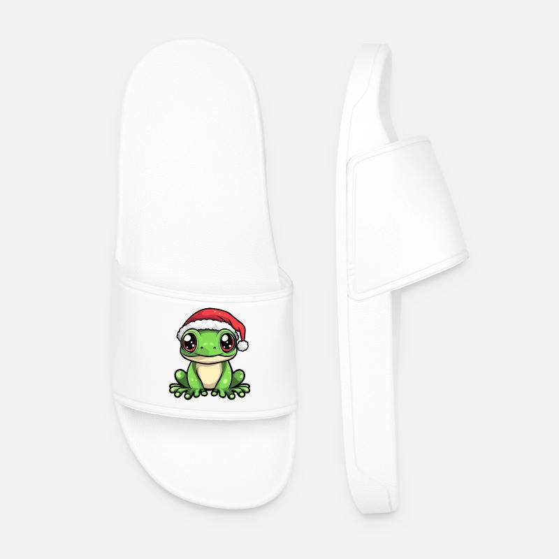 Frosch Weihnachten - Männer Badelatschen - Weiß