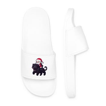 Panthère Père Noël dessin animé - Claquettes Homme - blanc - Devant