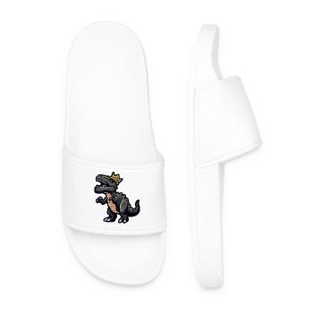 Dinosaure T-Rex Cartoon Couronne - Claquettes Homme - blanc - Devant