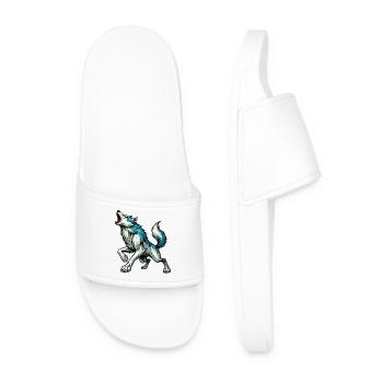 Bande dessinée de loup - Claquettes Homme - blanc - Devant