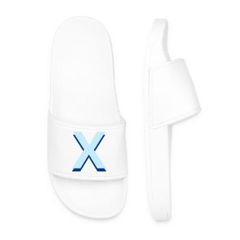 Letter X blue pop and modern - Men’s Pool Sliders - white - Front