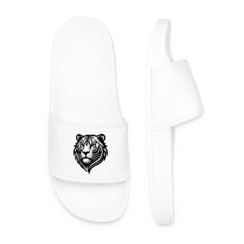 Logo de la tête de tigre - Claquettes Homme - blanc - Devant