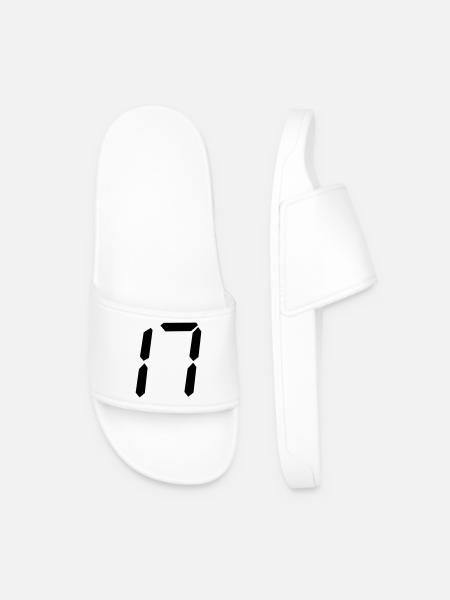 Digital number 17 - Men’s Pool Sliders - white