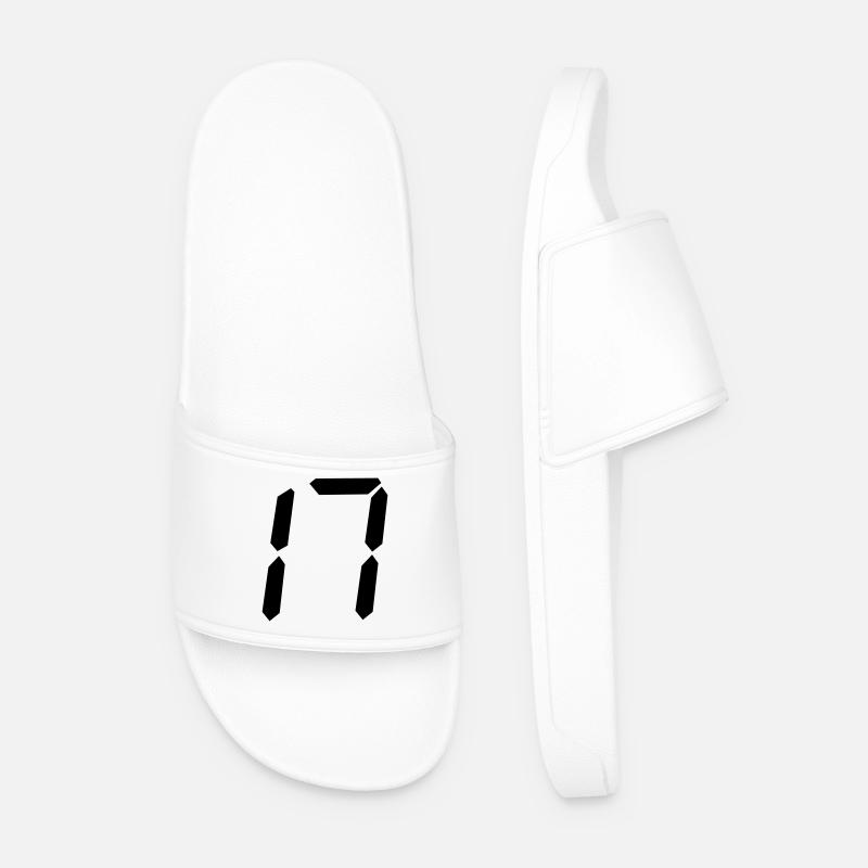 Digital number 17 - Men’s Pool Sliders - white