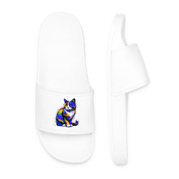 Cat - Men’s Pool Sliders - white - Front