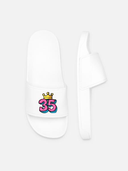 35 Number Crown - Men’s Pool Sliders - white