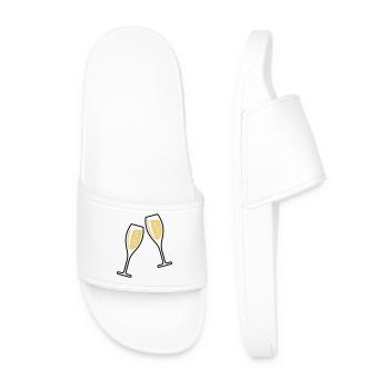 2 Glasses Of Sparkling Wine (Oval / Closed / 2C) - Men’s Pool Sliders - white - Front