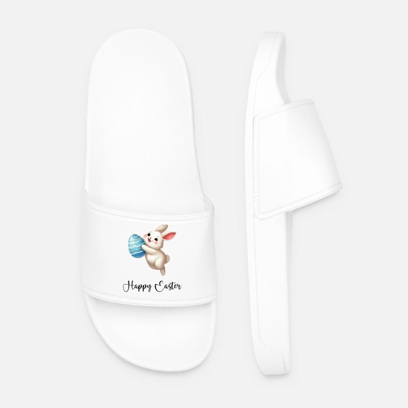 bunny rabbit easter bunny - Men’s Pool Sliders - white