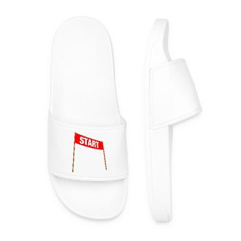 Bannière rouge avec START – Prêt pour le départ ! - Claquettes Homme - blanc - Devant