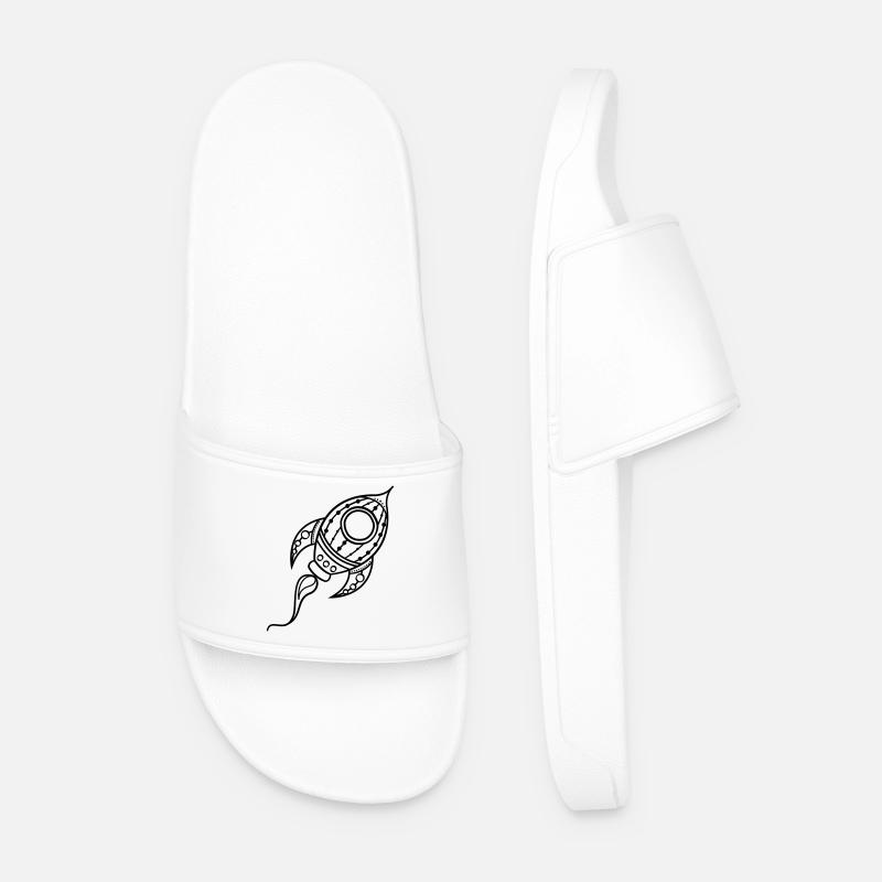 Fusée Doodle Voyage dans l’espace - Claquettes Homme - blanc