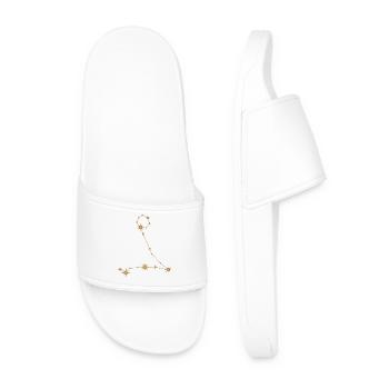 Star Constellation Pisces Zodiac Birth Sign Golden - Men’s Pool Sliders - white - Front