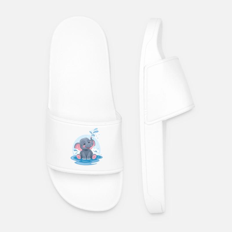 Kleiner Elefant - Männer Badelatschen - Weiß
