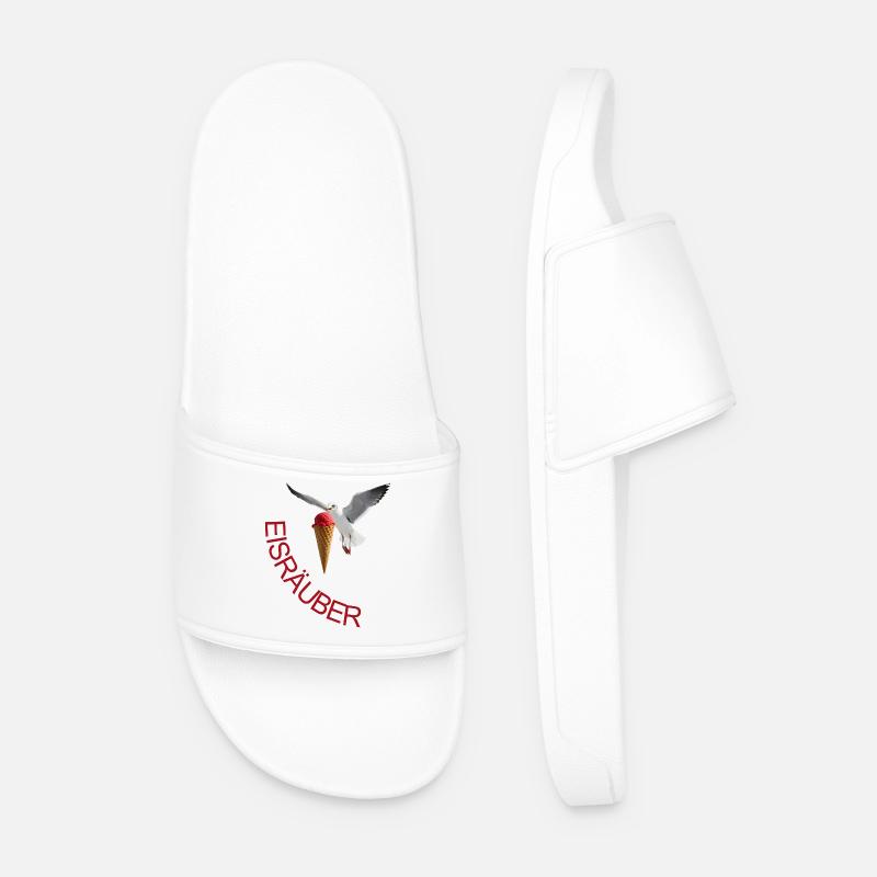 Möwe mit Eiscreme Eisräuber - Men’s Pool Sliders - white