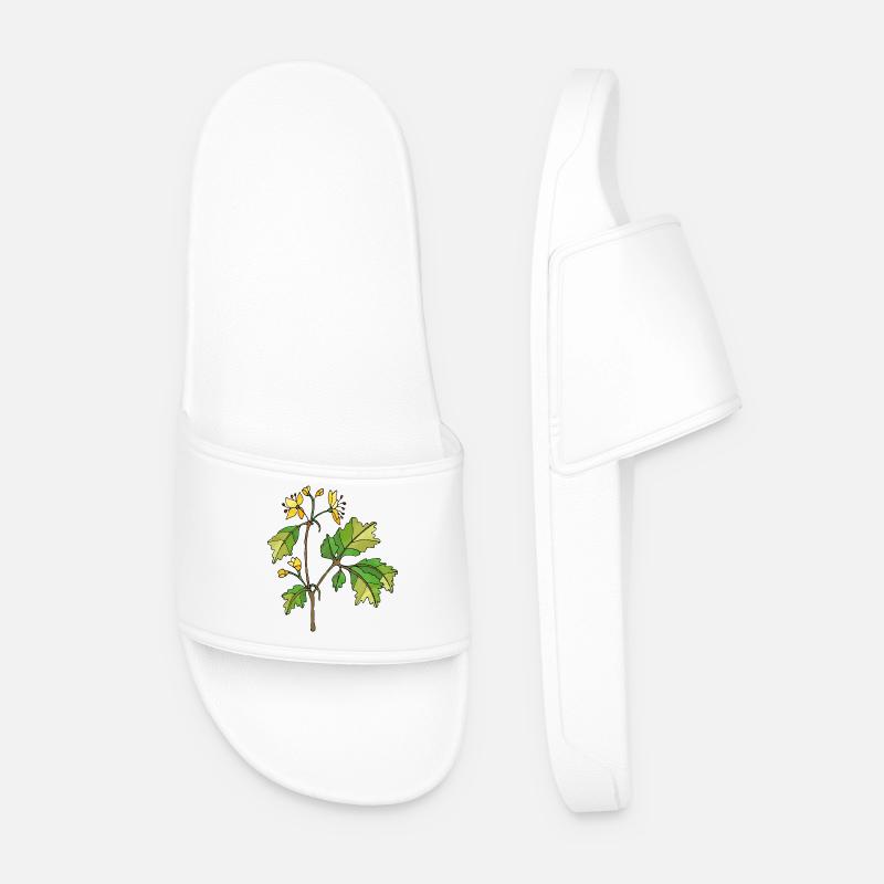 Blumen - Männer Badelatschen - Weiß