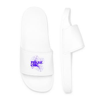 Lebendiges botanisches Monstera-Blatt-Design - Männer Badelatschen - Weiß - Vorne