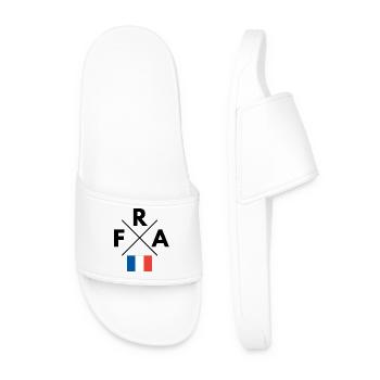 French flag with FRA - Men’s Pool Sliders - white - Front
