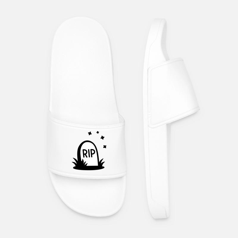 RIP Halloween Grabstein Silhouette - Männer Badelatschen - Weiß