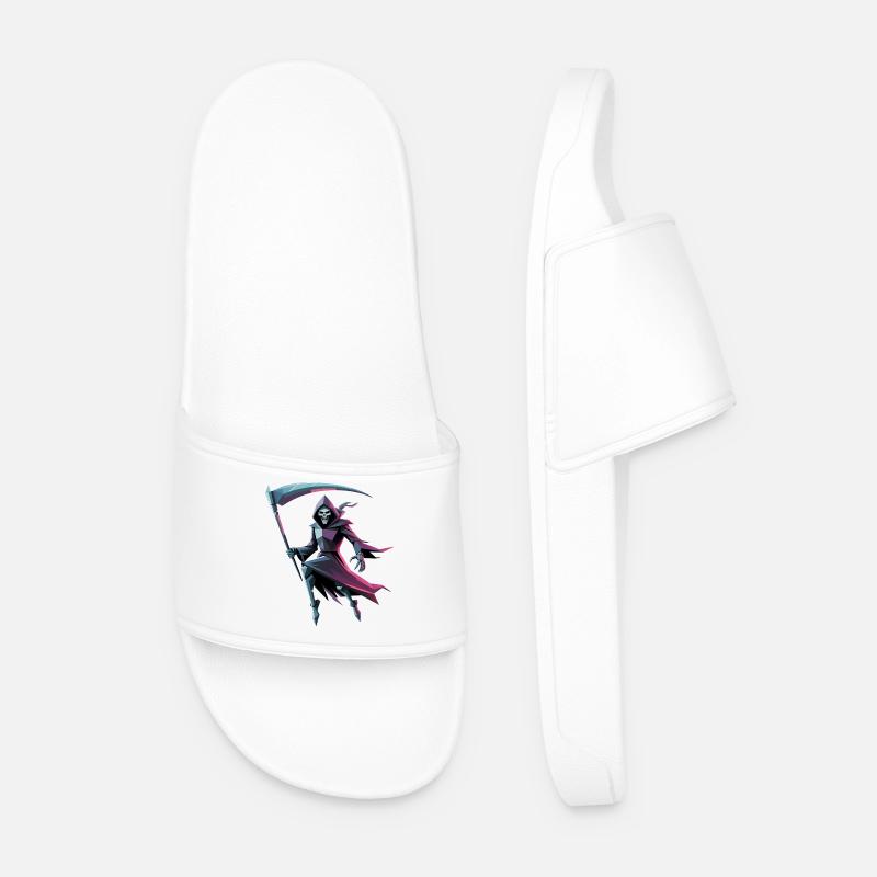 Death Reaper - Cooles Low-Poly-Logo - Männer Badelatschen - Weiß