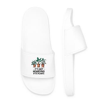 Its Not Hoarding If Its Plants - Men’s Pool Sliders - white - Front
