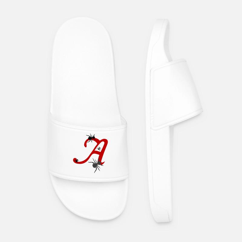 Buchstabe A Initiale - Männer Badelatschen - Weiß