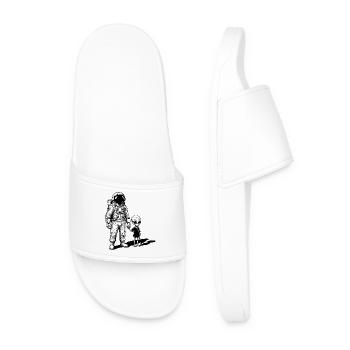 Astronaut and Alien Hand in Hand - Men’s Pool Sliders - white - Front