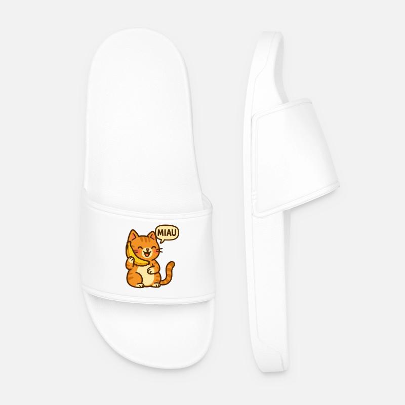 Telefonierende Katze - Männer Badelatschen - Weiß