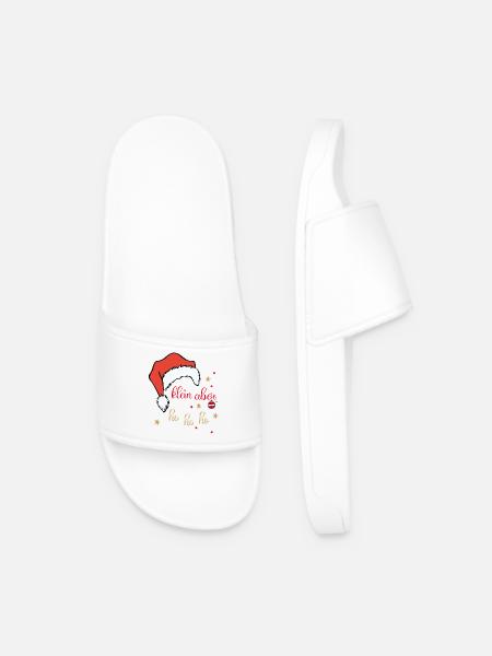 Small but Ho Ho Ho Christmas - Men’s Pool Sliders - white