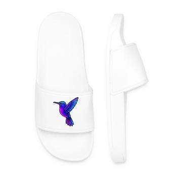 Neon Hummingbird Animals - Men’s Pool Sliders - white - Front