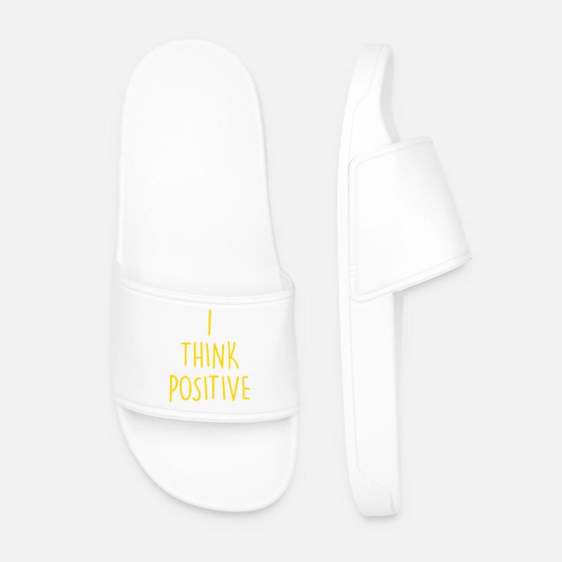 Je pense que c’est positif - Claquettes Homme - blanc