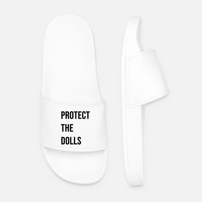 Protect_the_Dolls_- - Männer Badelatschen - Weiß