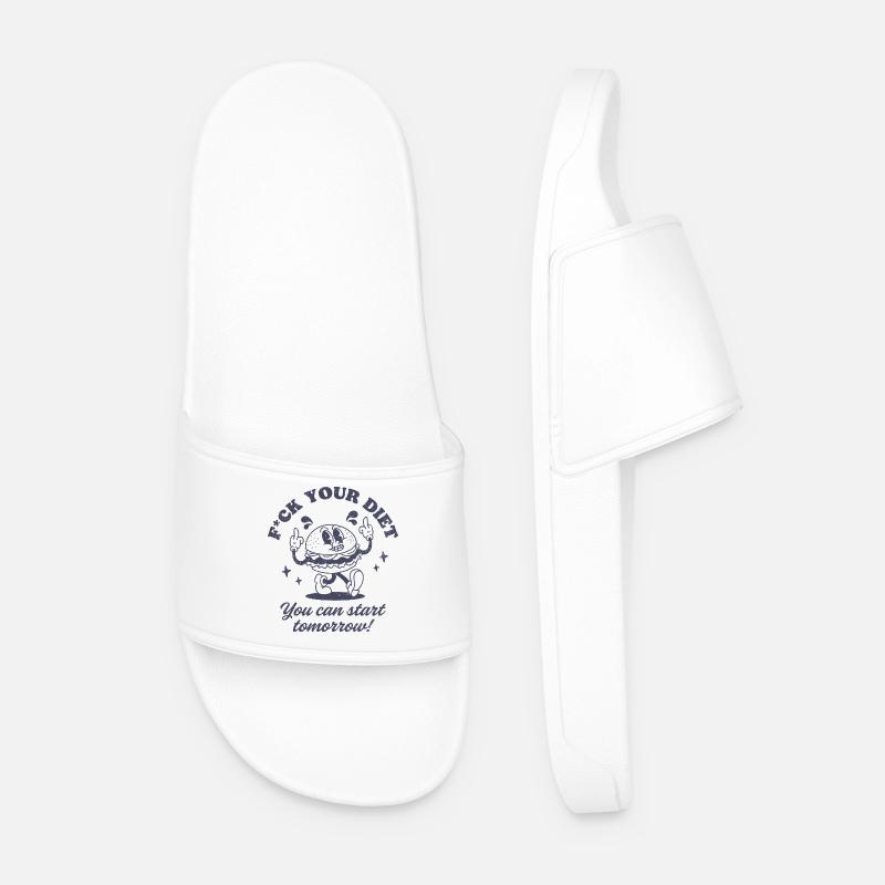 auf deine Diät - Männer Badelatschen - Weiß