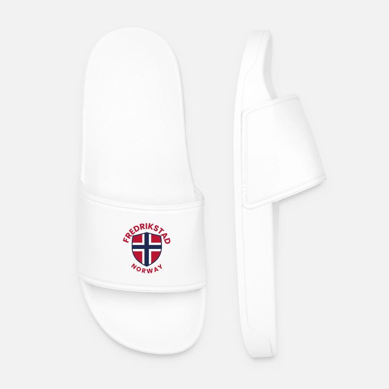 Fredrikstad Norwegischer Schild - Männer Badelatschen - Weiß