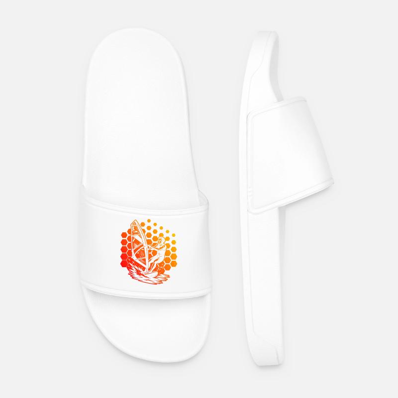 Modern Windsurfing Artwork - Men’s Pool Sliders - white