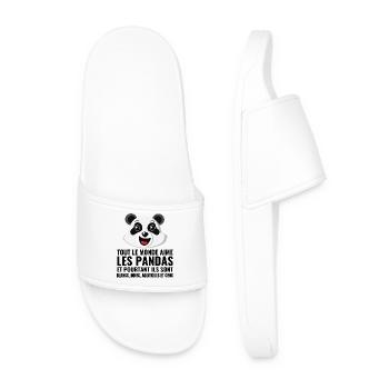 panda, diversity, love - Men’s Pool Sliders - white - Front