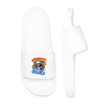 Skull Pensioner 2026 Graffiti Néon Pop Art - Claquettes Homme - blanc - Devant