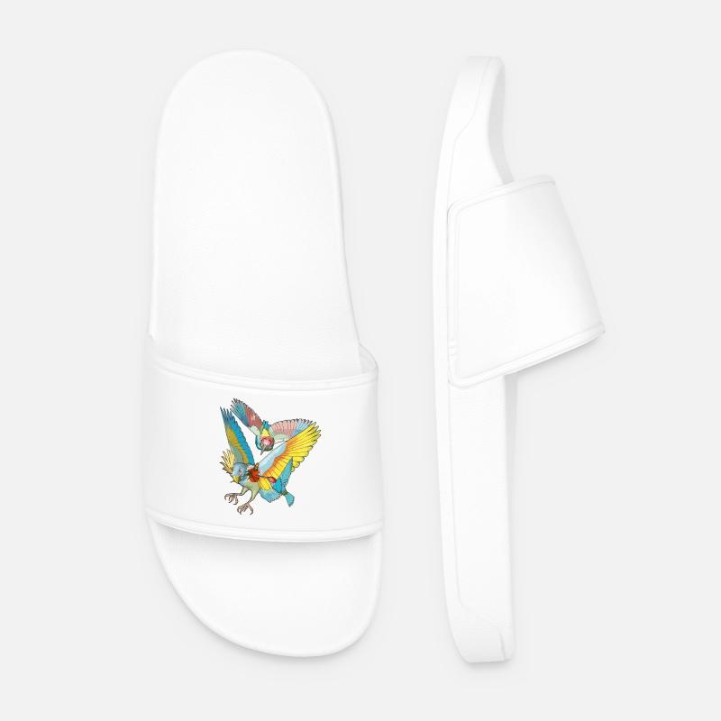 Bunte Vögel - Männer Badelatschen - Weiß
