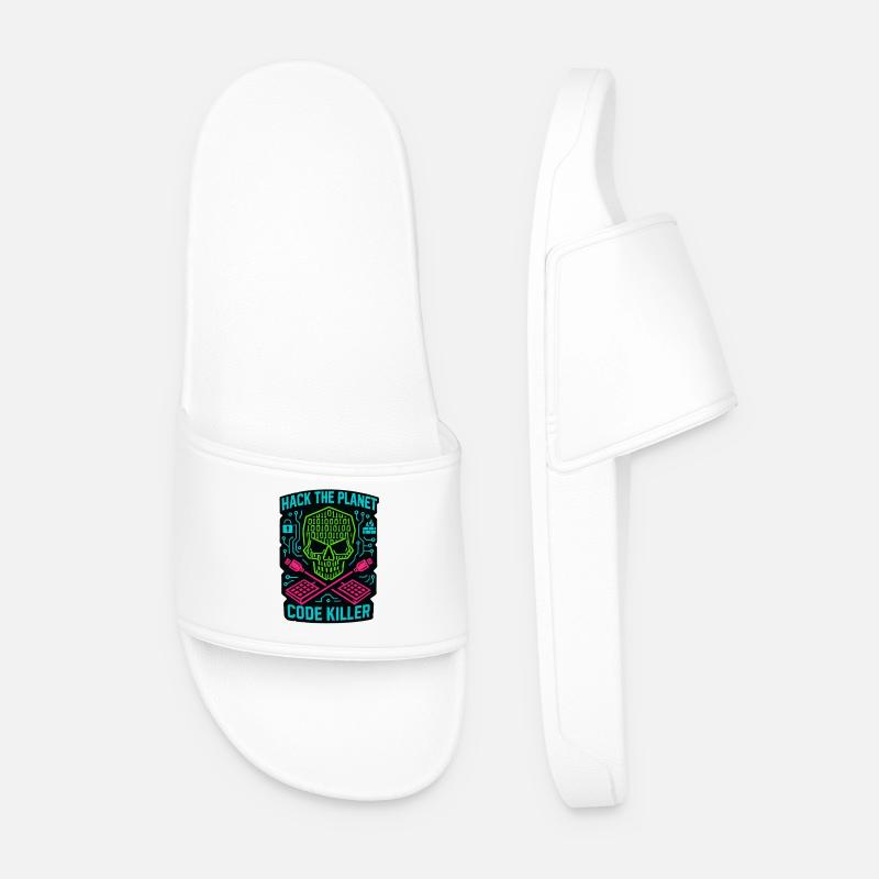 Hack the Planet Code Killer - Cybersécurité - Claquettes Homme - blanc