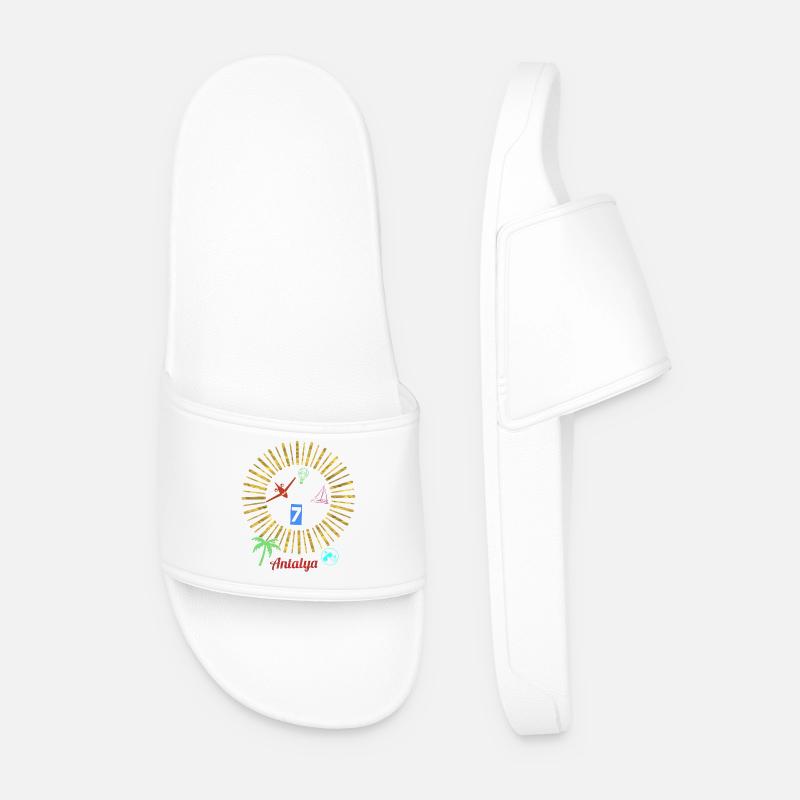 Antalya Beach Magic Circle - Men’s Pool Sliders - white