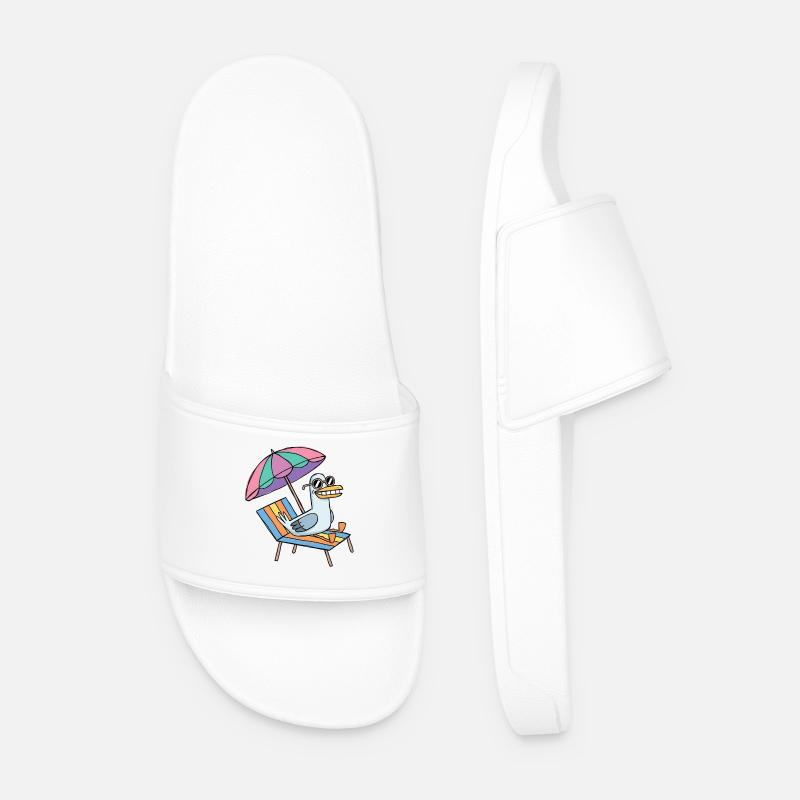 Möwe macht Urlaub - Männer Badelatschen - Weiß