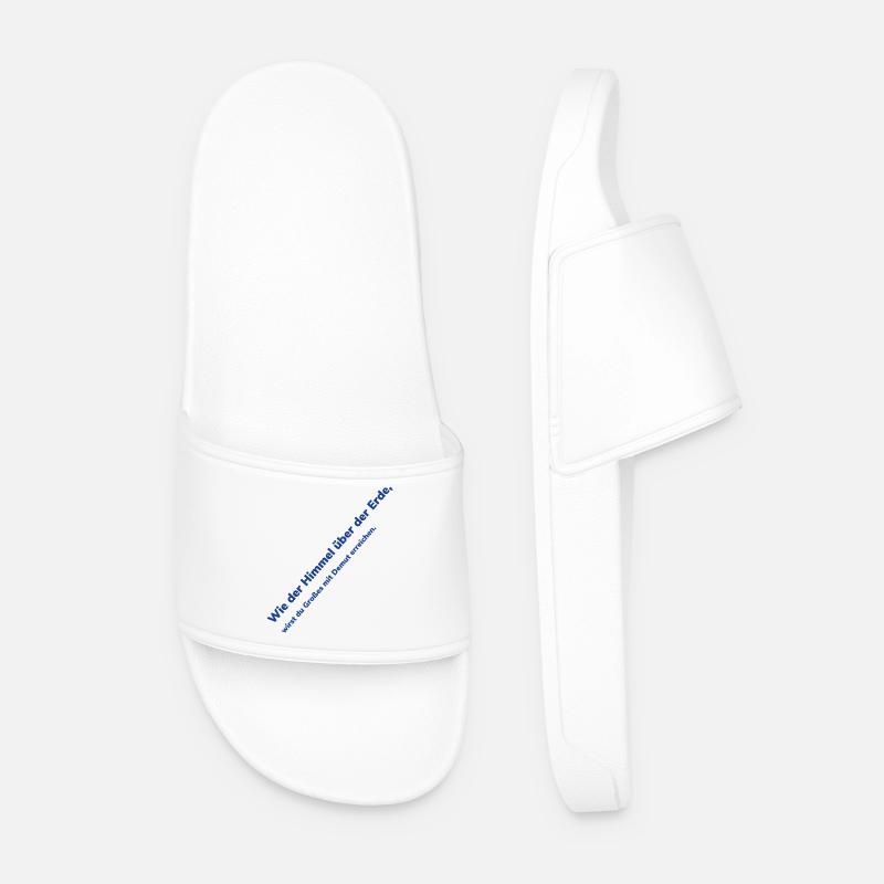 Himmel über Erde Diagonaltext - Männer Badelatschen - Weiß
