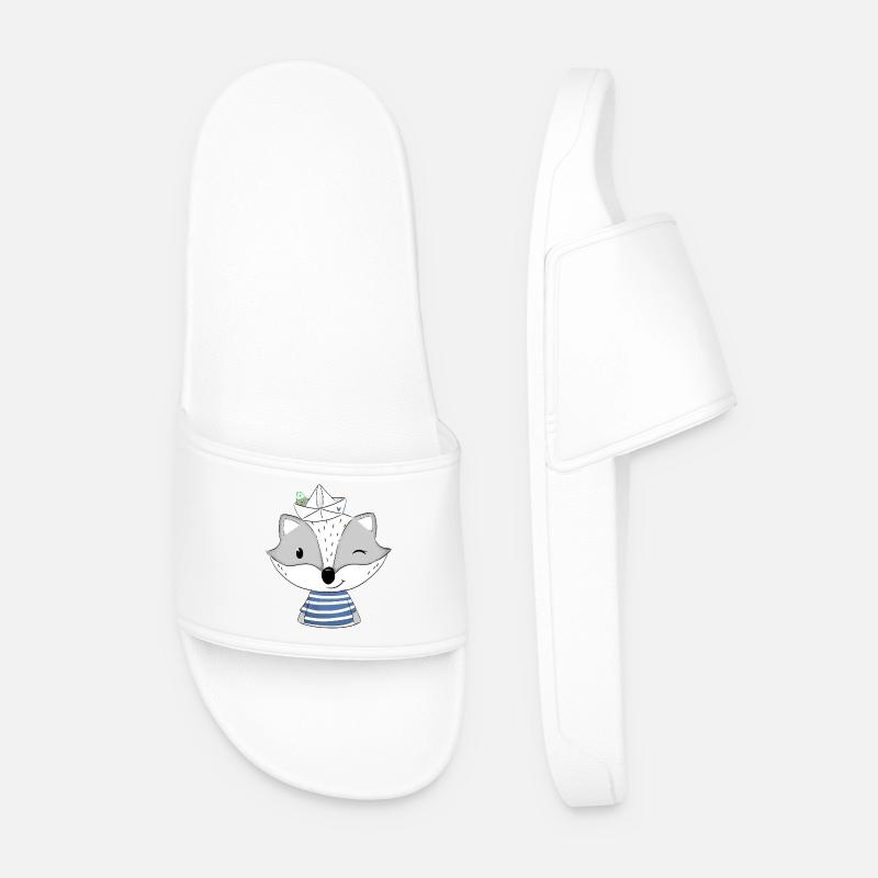 Matrosen Dachs mit Papierboot - Männer Badelatschen - Weiß