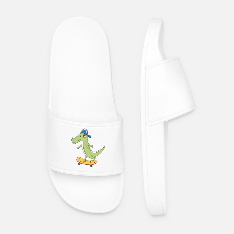 cooles Skater KROKO - Männer Badelatschen - Weiß