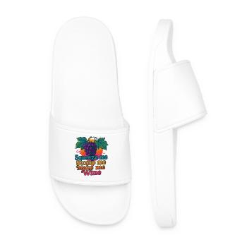 Grapes Squeeze Stomp Make Wine - Men’s Pool Sliders - white - Front