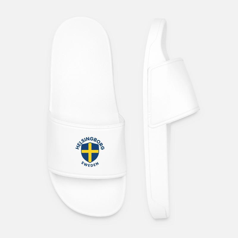 Helsingborg Shield Crest - Men’s Pool Sliders - white